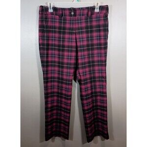 Nike Golf Tour Performance Dri-Fit Pink Black Womens Plaid Pants Size 12